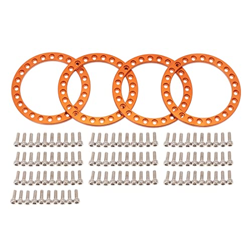 Watlsuz 4 St¨¹Cke Metall 1,9 Rad ?U?Erer Beadlock Ring f¨¹r 1/10 RC Crawler Auto Axial SCX10 90046-4 Felgen,Orange von Watlsuz