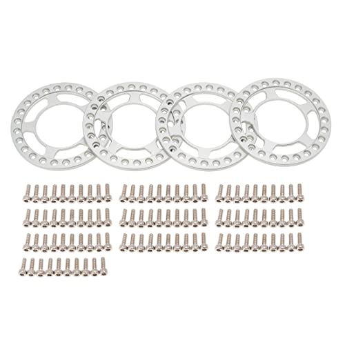 Watlsuz 4 St¨¹Cke Metall 1,9 Rad ?U?Erer Beadlock Ring f¨¹r 1/10 RC Crawler Auto Axial SCX10 90046 TRX4 Felgen, Silber von Watlsuz