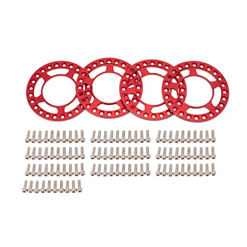 Watlsuz 4 St¨¹Cke Metall 1,9 Rad ?U?Erer Beadlock Ring f¨¹r 1/10 RC Crawler Auto Axial SCX10 90046 TRX4 Felgen,Rot von Watlsuz