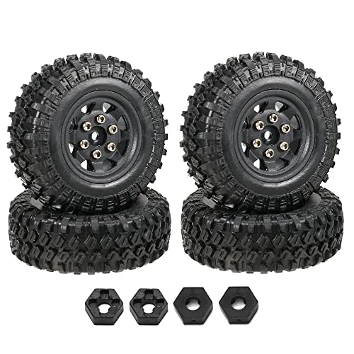 Watlsuz 4PCS Beadlock Mini Crawler Rad und Reifen Set f¨¹r 1/24 RC Crawler Auto Axial SCX24 Jimny SG1801 Upgrade Teile,B von Watlsuz