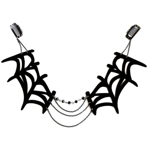 Watreketal Haarreif, Halloween-Haarband, Fledermaus-Kopfschmuck, Fledermaus-Halskette, Halloween-Kostüm-Zubehör für Damen, Mädchen, Halloween-Maskeraden von Watreketal