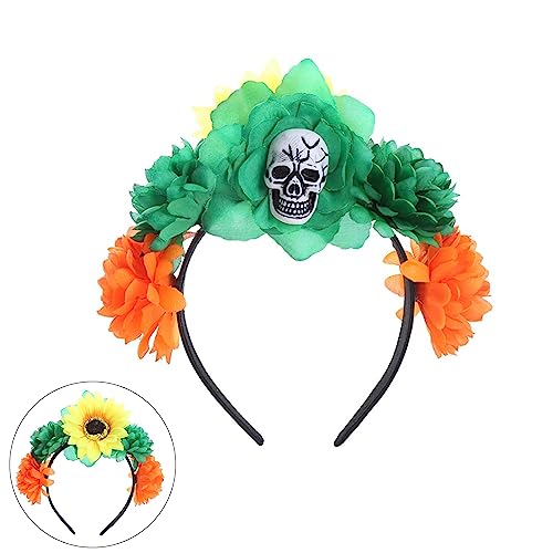 Watreketal Stirnband, gruseliges Halloween-Totenkopf-Stirnband, lustiges Cosplay-Party, Kopfbedeckung, Haarreif, lustiges Skelett-Stirnband, Halloween-Verkleidung von Watreketal