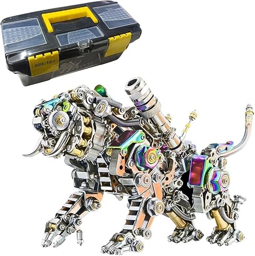 3D-Metall-Puzzle-Kits für Erwachsene: Konstruieren Sie Ihren eigenen mechanischen Tiger, faszinierende Bastelsets für Erwachsene und Modellbausätze für die komplizierte 3D-Montage (Farbe) von Wauvmoss