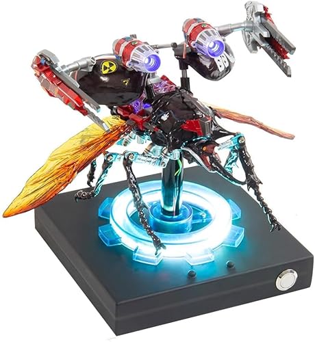 Dynamische 3D-Puzzles für Erwachsene mit LED-Beleuchtung, 3D mechanische Käfer Modell mit mechanischem Getriebe völlig transparent V8 Motor Modellbausätze und Craft Kits, (222PCS) (ROT) von Wauvmoss