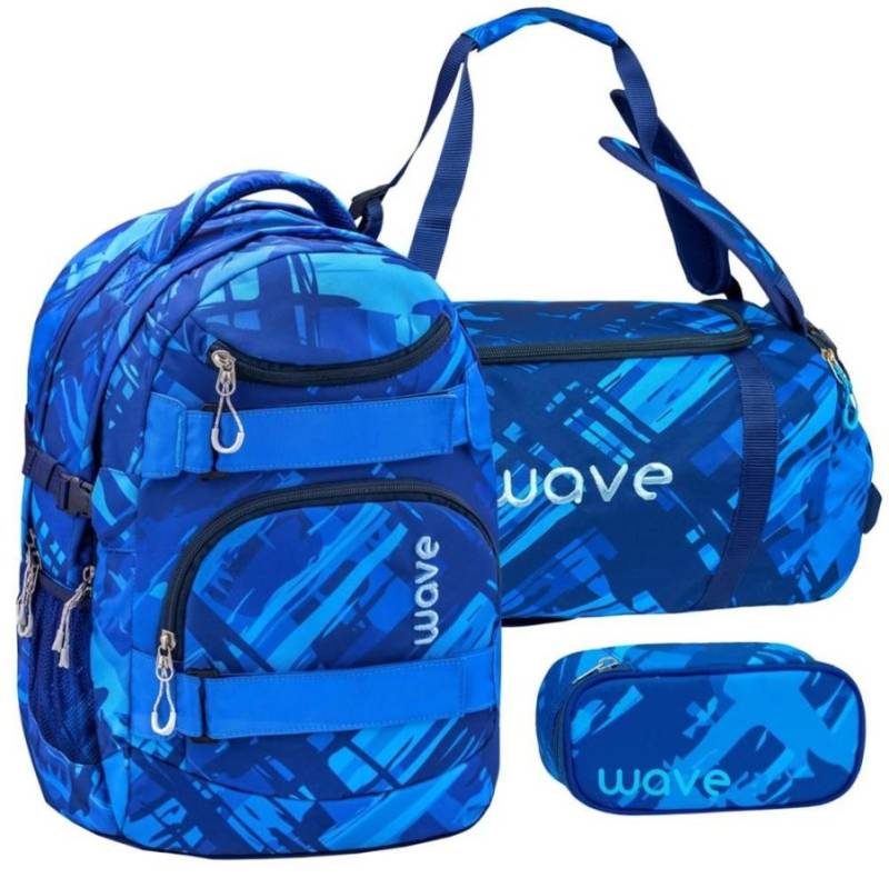 Wave Schulrucksack Set DEEP OCEAN 3teilig mit Sporttasche und Schlamper von Wave