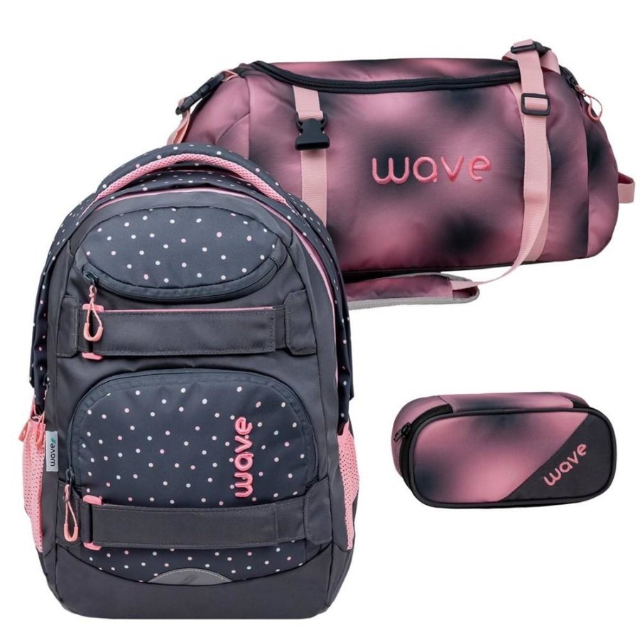 Wave Schulrucksack Set "Infinity Move" 3tlg. Dots Pinky von Wave