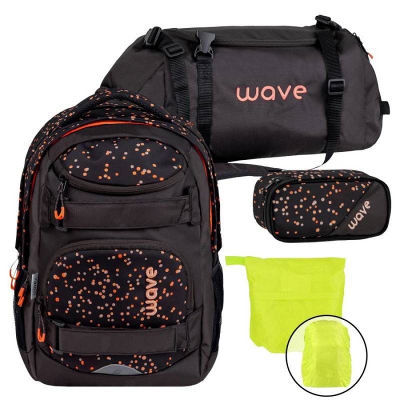 Wave Schulrucksack Set Infinity Move "Dots Blooms" mit Regenschutz von Wave