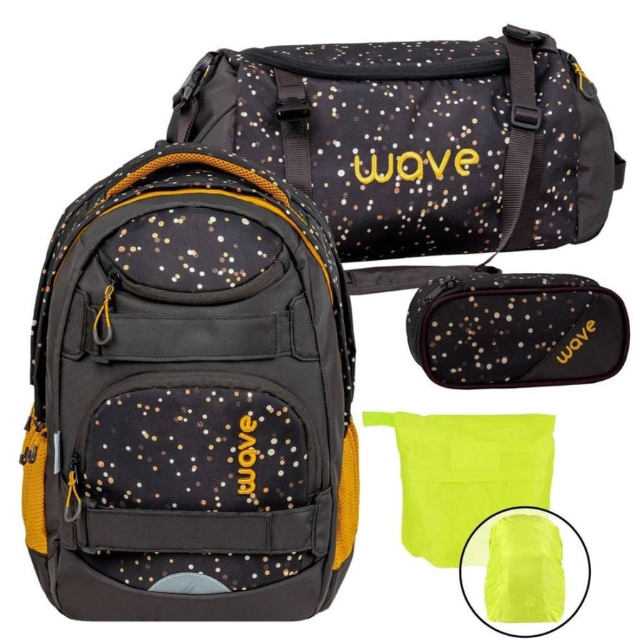 Wave Schulrucksack Set Infinity Move "Dots Sand" mit Regenschutz von Wave