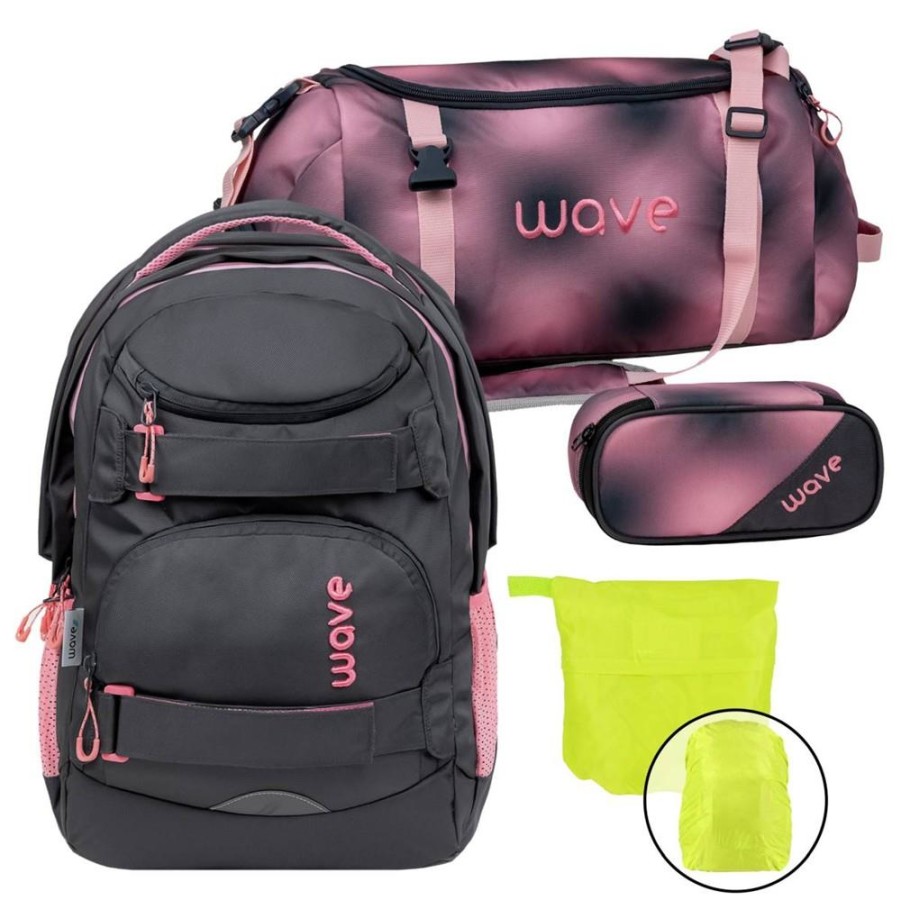 Wave Schulrucksack Set Infinity Move "Pinky" mit Regenschutz von Wave