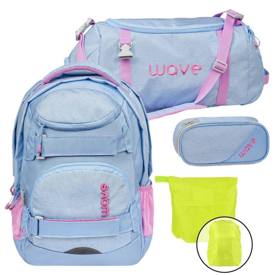 Wave Schulrucksack Set Infinity Move "Waves Lavender" mit Regenschutz von Wave