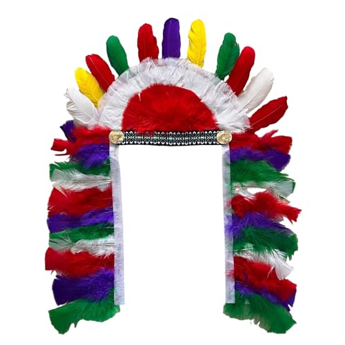 Wayfadacc Indisches Stirnband Accessoires Kopfschmuck indisches Haar Kokoshnik Ethnisches Tribal Kostüm von Wayfadacc