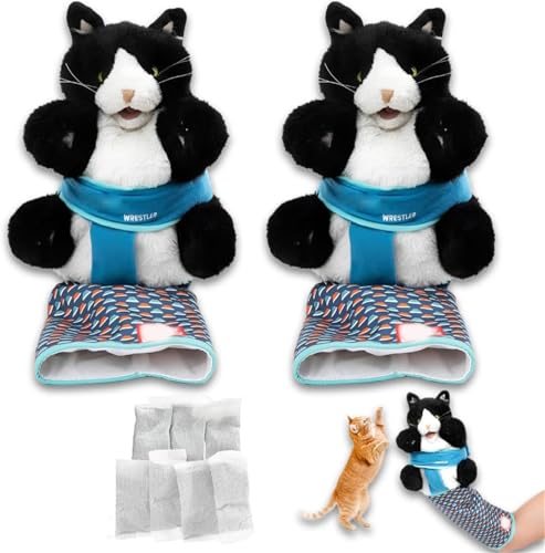 Katzen Puppen Wrestler, Katzen Wrestling Spielzeug, Katze Handpuppe Stofftier Spielzeug, Interaktive Handpuppe mit robuster Polsterung, Langlebiges Plüsch Stofftier Spielzeug für Katzen, Langeweile von Wbietu