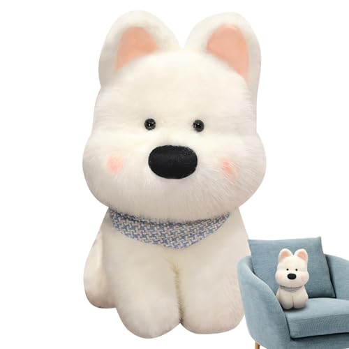 Animal Dog | Stuffed Animal Dog | Puppy Plush Doll | West Highland Puppy | Plush Toy | Room Decor, 9.84 Inches Plush Stuffed Animals Decorative Cushion Throw Pillow For Living Room Bedroom Sofa von Wcybym