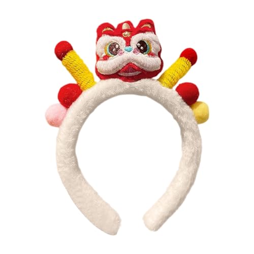 Lustiger Löwenkopfschmuck | Chinesisches Neujahrs-Stirnband | Löwe-Cartoon-Stirnband | Cartoon-Löwe-Kopfschmuck | Neujahrsdekorationen | Lustiger Löwen-Cartoon-Kopfschmuck Für Hochzeiten, Ostern, Gebu von Wcybym