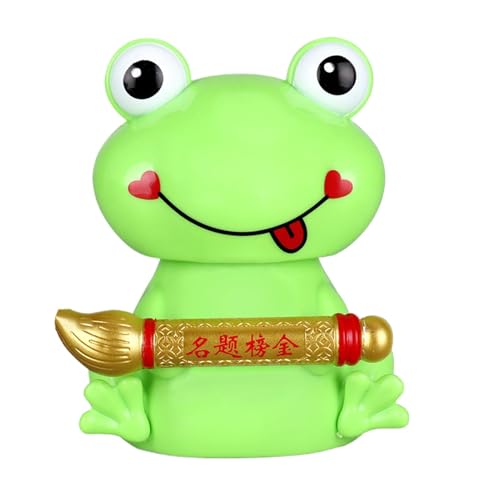 Schüttelfrostfrosch, solarbetriebenes Bobble -Spielzeug, lustige Desktop -Figur, Wackelbewegung, kompaktes und leichtes, keine Batterie benötigt, 3.15x2.76x2,56 Zoll, Zuhause, Büro oder Autodekoration von Wcybym