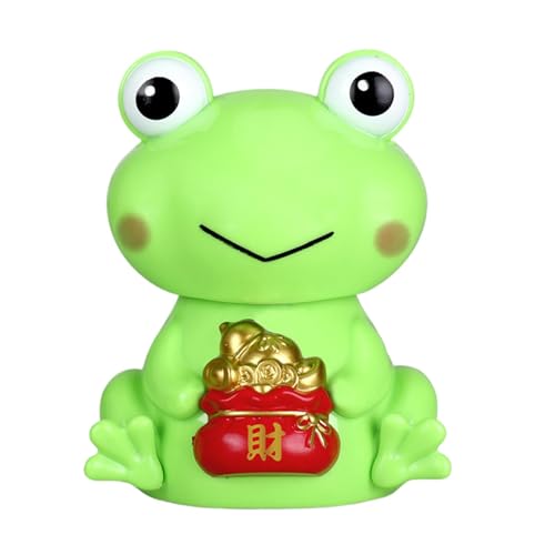 Schüttelfrostfrosch, solarbetriebenes Bobble -Spielzeug, lustige Desktop -Figur, Wackelbewegung, kompaktes und leichtes, keine Batterie benötigt, 3.15x2.76x2,56 Zoll, Zuhause, Büro oder Autodekoration von Wcybym