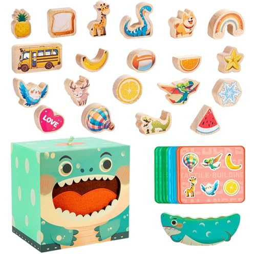 Wcybym Stapelspielzeug | Tier-Stapelblock-Set | -Dinosaurier-Balance-Spiel | Buntes Stapelspielzeug-Set für Kinder | Vielseitige Bausteine für und Mädchen zum Spielen zu Hause, in der Schule ode von Wcybym