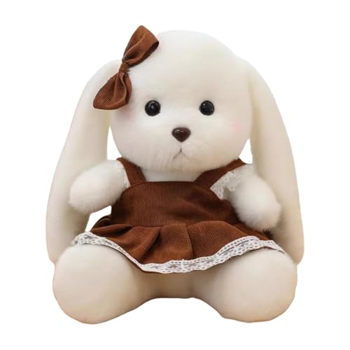 Wcybym Brauner Kleidungshasen, Plüsch -gefüllte Puppenhasen, Kaninchen -Plüsch -Tiere, vielseitiges Dekorstück, charmante Designs/Super Soft & Huggable 23 cm/9,06 Zoll für Kinder jeden Alters von Wcybym