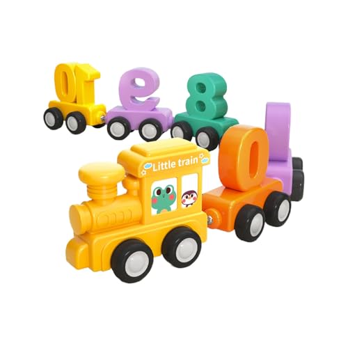 Wcybym Kids Magnetic Train Set, Interaktive Zahl Lernspielzeug, farbenfrohes Verknüpfungsauto, Starke magnetische Verbindung, leuchtende Farben, Spielzeit für Eltern-Kind, ideal für die frühe Bildung von Wcybym