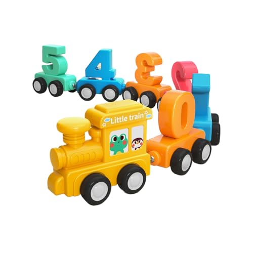 Wcybym Kids Magnetic Train Set, Interaktive Zahl Lernspielzeug, farbenfrohes Verknüpfungsauto, Starke magnetische Verbindung, leuchtende Farben, Spielzeit für Eltern-Kind, ideal für die frühe Bildung von Wcybym