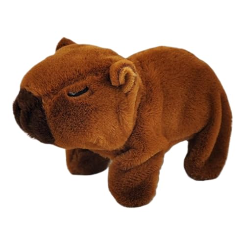 Wcybym Nettes Capybara Plüschspielzeug, elektrisches Gehen gefülltes Tier, weiches Figurkissen, kompakte Größe, batteriebetrieben, ideal zum Geben und kuscheln nach Schlafzimmer, Couch Decor von Wcybym