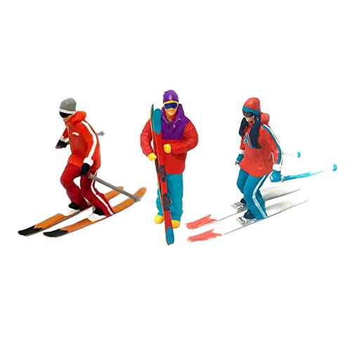 3x Resin HO Scale Miniaturmodell Skifahren Figuren Ornament für Feuerrad Typ A von Wdfnexalai