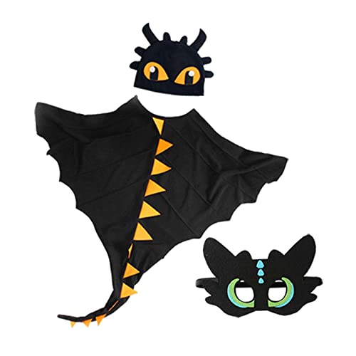 Wdfnexalai Ohnezahnloses Drachen-Kostüm, Cosplay, für Halloween, Geschenke, Spielzeug, Dinosaurier, Schwarz von Wdfnexalai