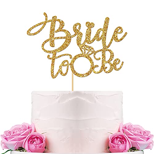 WeBenison Bride to be Cake Topper / Hochzeit Kuchen Topper / Verlobung / Brautdusche / Bachelorette Party Dekorationen Gold Glitter von WeBenison