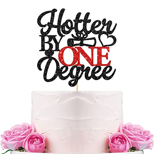 WeBenison Hotter By One Degree Cake Topper / 2022 Graduation Cake Decorations / Abschied Party / Congrats 2022 Graduation Party Dekorationen Supplies Silber Schwarz Rot von WeBenison