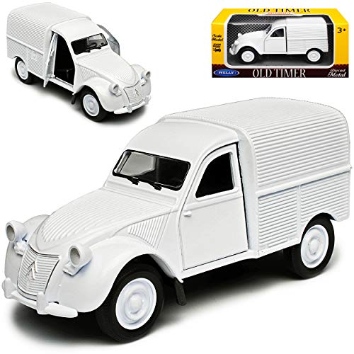 Citroen 2cv Fourgonnette Transporter Weiss 1949-1990 mit Rückzugsmotor ca 1/43 1/36-1/46 Welly Modell Auto von WeIIy