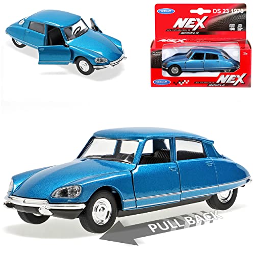 Citroen DS23 Limousine Blau Metallic 1972-1975 mit Rückzugsmotor ca 1/43 1/36-1/46 Welly Modell Auto mit individiuellem Wunschkennzeichen von WeIIy