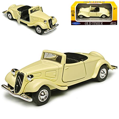 Citroen Traction Avant 11B Cabrio Offen Beige Cream 1934-1957 ca 1/43 1/36-1/46 Welly Modell Auto Modell Auto von WeIIy