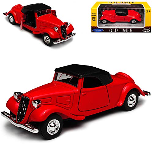 Citroen Traction Avant 11B Cabrio Soft Top Rot 1934-1957 ca 1/43 1/36-1/46 Welly Modell Auto Modell Auto von WeIIy