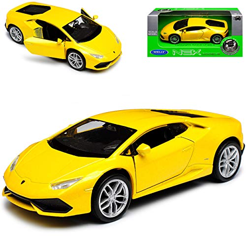 Lamborgihini Huracan Coupe Gelb LP 610-4 Ab 2014 ca 1/43 1/36-1/46 Welly Modell Auto mit individiuellem Wunschkennzeichen von WeIIy