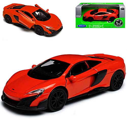 McLaren 675LT Coupe Rot Orange 2015-2017 ca 1/43 1/36-1/46 Welly Modell Auto mit individiuellem Wunschkennzeichen von WeIIy