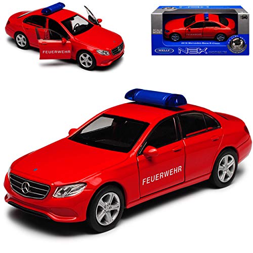 Mercedes-Benz E-Klasse W213 Feuerwehr Limousine Rot Ab 2016 ca 1/43 1/36-1/46 Welly Modell Auto mit individiuellem Wunschkennzeichen von WeIIy