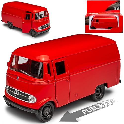 Mercedes-Benz L319 Kasten Transporter Rot Bus 1955-1968 mit Rückzugsmotor ca 1/43 1/36-1/46 Welly Modell Auto mit individiuellem Wunschkennzeichen von WeIIy