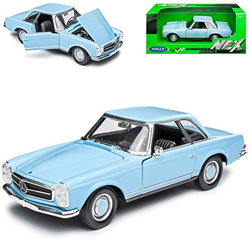 Mercedes-Benz SL-Klasse 230SL Pagode Coupe Hell Blau W113 1963-1971 1/24 Welly Modell Auto von WeIIy