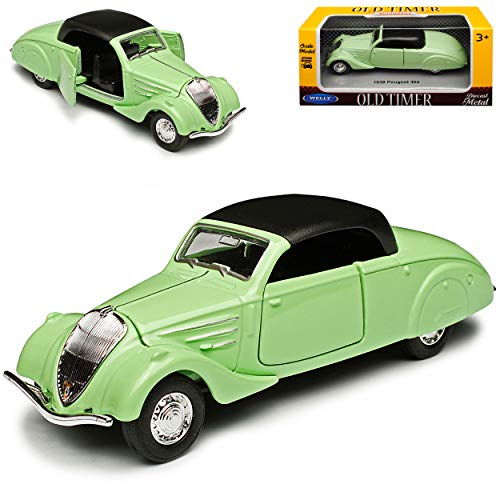 Peugeot 402 Cabrio Grün Soft Top 1935-1942 ca 1/43 1/36-1/46 Welly Modell Auto von WeIIy