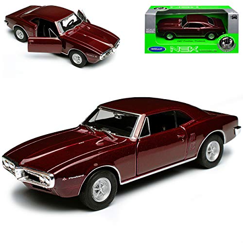 Pontiac Firebird Coupe Dunkel Rot 1. Generation 1967-1969 ca 1/43 1/36-1/46 Welly Modell Auto von WeIIy