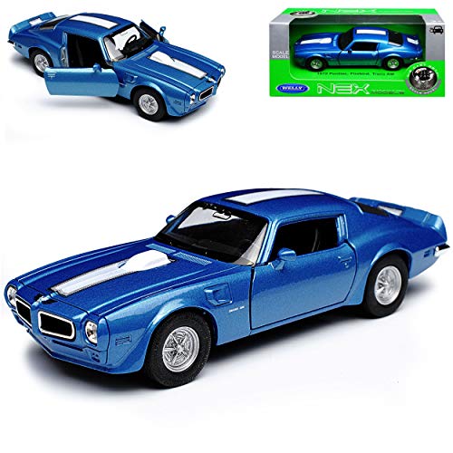 Pontiac Firebird Trans Am Coupe Blau mit Weiss 2. Generation 1970-1974 ca 1/43 1/36-1/46 Welly Modell Auto mit individiuellem Wunschkennzeichen von WeIIy