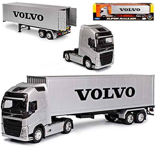 Volvo FH Silber Sattelzug mit Auflieger LKW Truck 3. Generation Ab 2013 1/32 Welly Modell Auto von WeIIy