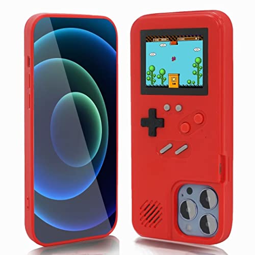 WeLohas Gameboy-Hülle für iPhone 6 Plus/6s Plus/7 Plus/8 Plus, Retro 168 Klassische Handheld-Spiele, Farb-Video-Display-Spielehülle für iPhone, Kratzfeste, stoßfeste Handyhülle für iPhone Rot von WeLohas