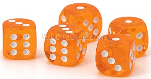 WeLoveBeads 12mm W6 Würfel orange transparent/weiß - Made in Germany! - 10Stk von WeLoveBeads