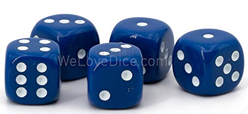 WeLoveBeads 16mm W6 Würfel dunkelblau/weiß - Made in Germany! - 5Stk von WeLoveBeads