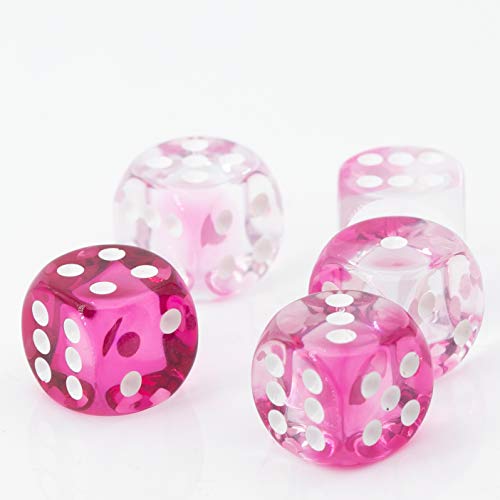 WeLoveBeads W6 Würfel kristall pink/weiß - Made in Germany! - 5Stk von WeLoveBeads