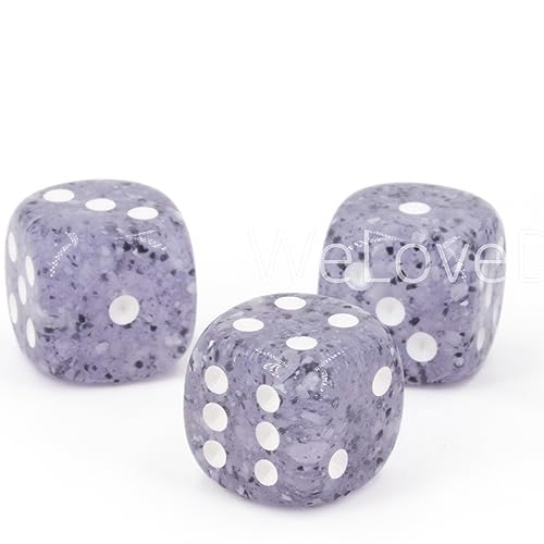 W6 Würfel (16mm) in grau Weiss/Weisse Punkte - Made in Germany - WeLoveBeads - 5 Stück von WeLoveDice