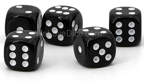 WeLoveDice 12mm W6 Würfel schwarz / weiß - Made in Germany! - 10Stk von WeLoveDice