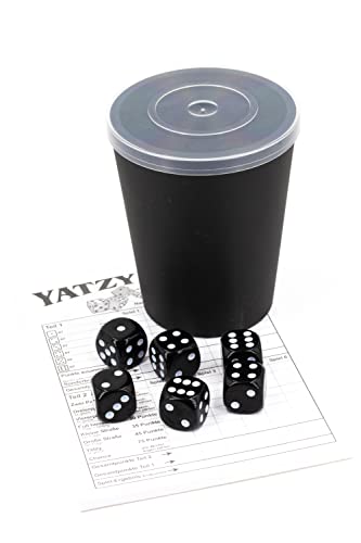 WeLoveDice DiceCupFlex - Flexibler Würfelbecher mit Deckel inkl 5 Würfel & Block - Made in Germany von WeLoveDice