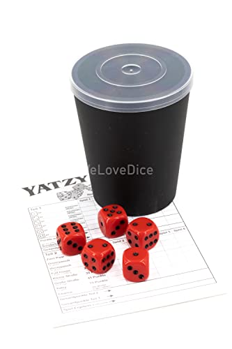 WeLoveDice DiceCupFlex - Flexibler Würfelbecher mit Deckel inkl. 5 Würfel & Block - Made in Germany von WeLoveDice